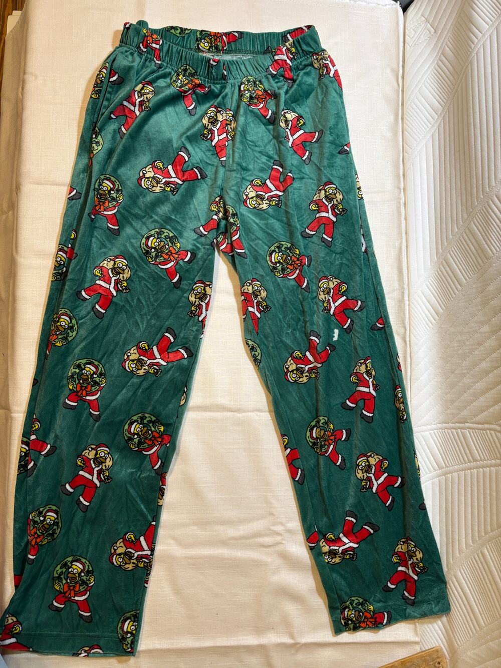 The Simpsons Christmas Pajama Pants Holiday Character Print Lounge Sleepwear L